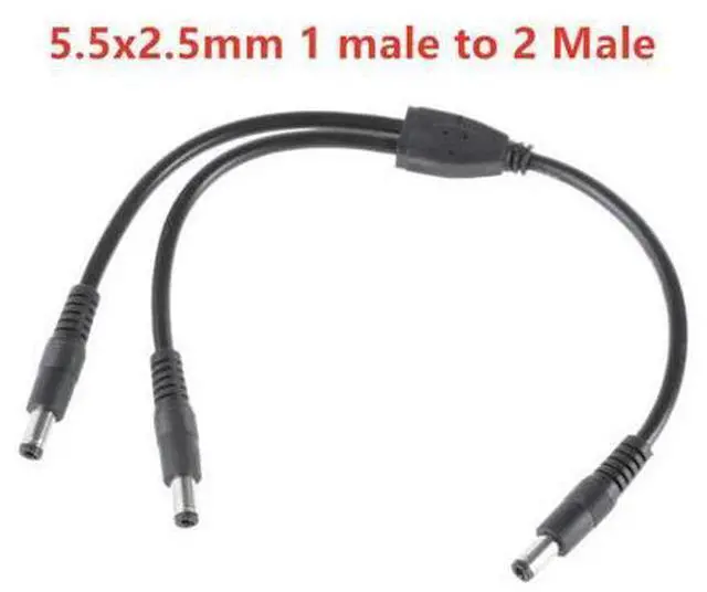 Main image of DC Power supply Connector Extension Cable 5.5 x 2.5mm 1 Male To 2 Male Plug Splitter Power Cable for CCTV Camera Adapter Cords