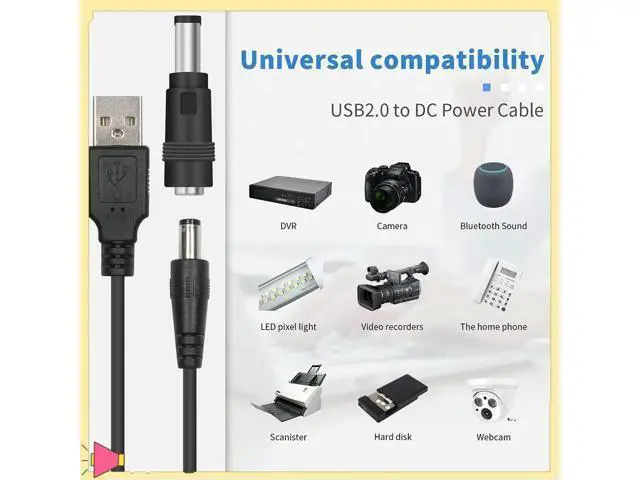 Alt view image 2 of 4 - 5V DC 5.5 2.1Mm Jack Charging Cable Power Cord, USB To DC Power Cable With 13 Interchangeable Plugs Connectors Adapters
