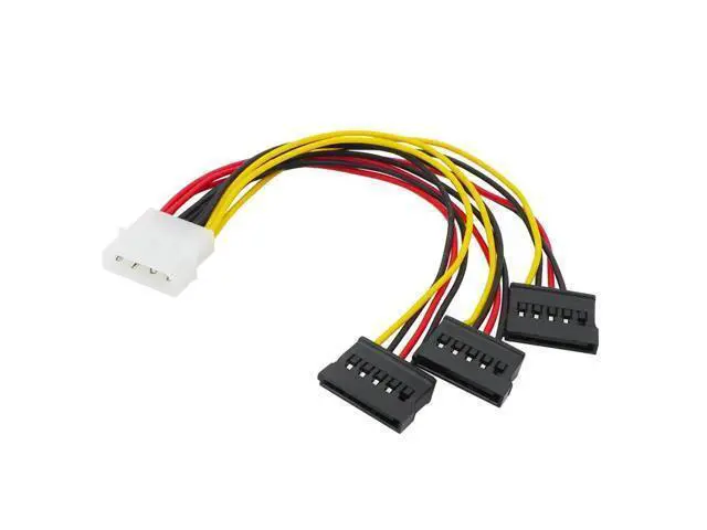 Alt view image 3 of 5 - SATA Adapter Cable IDE 4Pin Male To 3 Port SATA Female Splitter Hard Drive Power Supply Cable SATA Cable 22cm