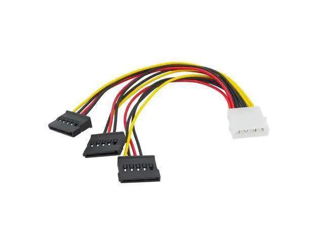 Alt view image 4 of 5 - SATA Adapter Cable IDE 4Pin Male To 3 Port SATA Female Splitter Hard Drive Power Supply Cable SATA Cable 22cm