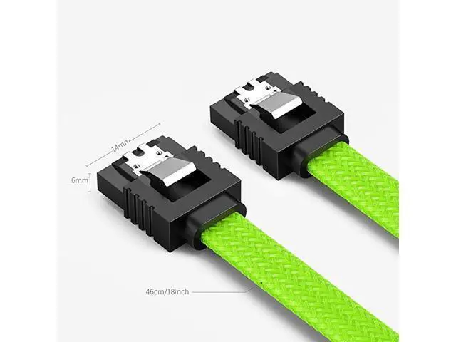 Alt view image 7 of 7 - 3PACK SATA Cable III 3 Pack 6Gbps Straight HDD SDD Data Cable with Locking Latch 18 Inch for SATA HDD SSD CD Driver CD Writer Green