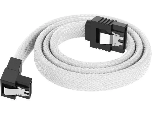 Alt view image 2 of 7 - 3PACK SATA Cable III 3 Pack 90 Degree Straight to Right Angle 6Gbps HDD SDD SATA Data Cable with Locking Latch 50cm 18 Inch for SATA HDD, SSD, CD Driver, CD Writer, White