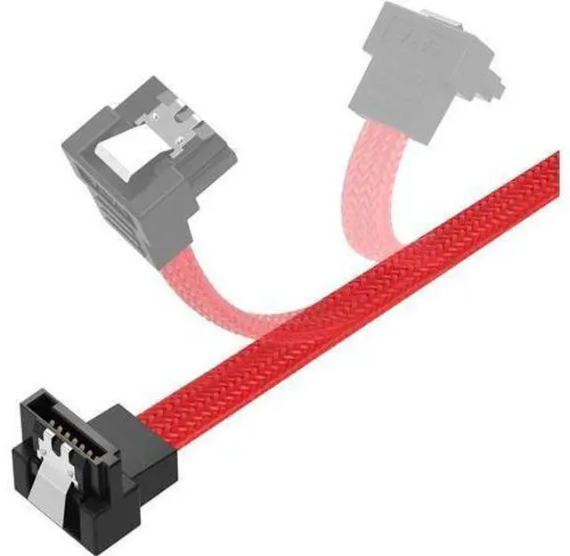 Alt view image 3 of 6 - 3PACK SATA Cable III 3 Pack 90 Degree Straight to Right Angle 6Gbps HDD SDD SATA Data Cable with Locking Latch 50cm 18 Inch for SATA HDD, SSD, CD Driver, CD Writer Red