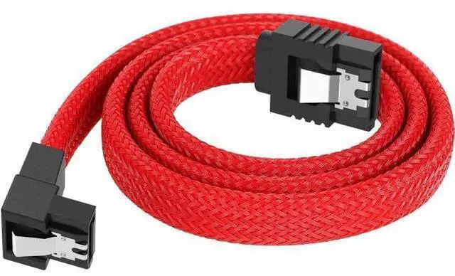 Alt view image 4 of 6 - 3PACK SATA Cable III 3 Pack 90 Degree Straight to Right Angle 6Gbps HDD SDD SATA Data Cable with Locking Latch 50cm 18 Inch for SATA HDD, SSD, CD Driver, CD Writer Red