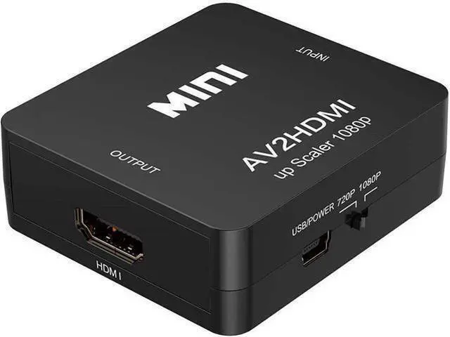 Main image of New Mini RCA AV to HDMI Converter Adapter Composite AV2 HDMI 1080P DVD HDMI to AV with audio Video PAL NTSC mode USB cable