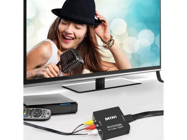 Alt view image 5 of 7 - New Mini RCA AV to HDMI Converter Adapter Composite AV2 HDMI 1080P DVD HDMI to AV with audio Video PAL NTSC mode USB cable