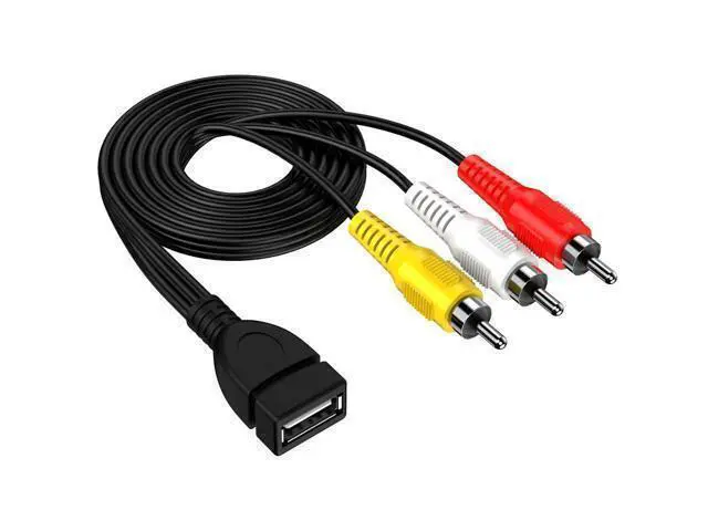 Alt view image 2 of 5 - USB to RCA Cable,3 RCA to USB Cable,AV to USB, USB 2.0 Female to 3 RCA Male Video A/V Camcorder Adapter Cable for TV/Mac/PC 5feet/1.5M