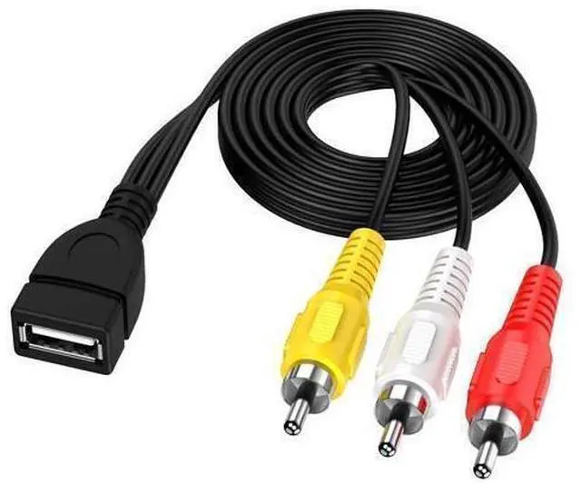 Main image of USB to RCA Cable,3 RCA to USB Cable,AV to USB, USB 2.0 Female to 3 RCA Male Video A/V Camcorder Adapter Cable for TV/Mac/PC 5feet/1.5M