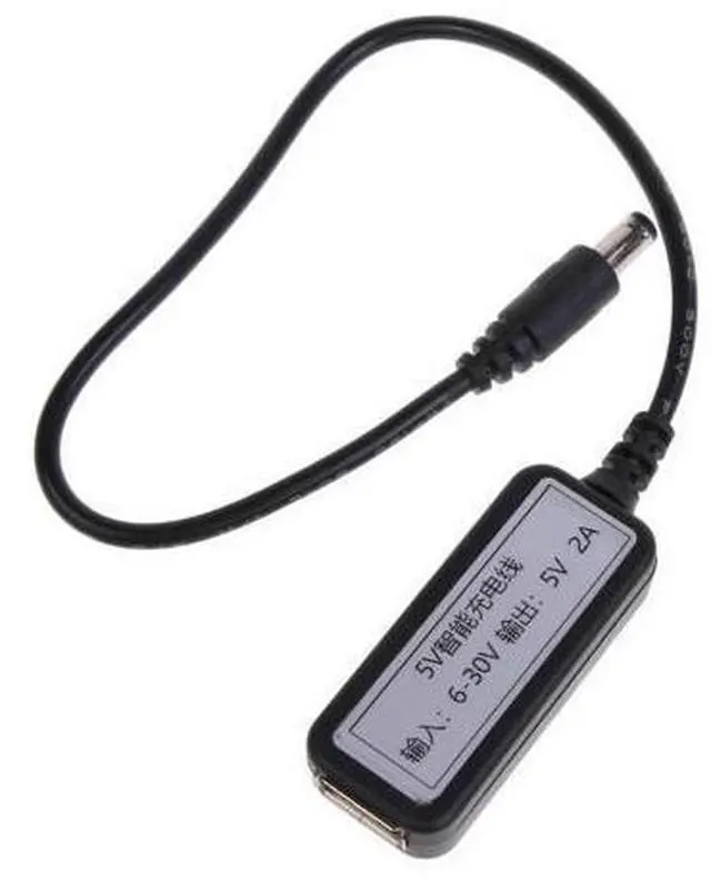 Alt view image 2 of 3 - DC 5.5mm x 2.1mm Male Adapter to USB Type A Female Extension Power Cable 6V-30V Input 5V2A Output USB Charger Adapter