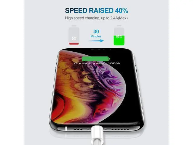 Alt view image 3 of 7 - 3 Pack Apple MFi Certified iPhone Charger Cable Apple Lightning to USB Cable Cord 2.4A Fast Charging Apple Phone Long Chargers for iPhone 12/11/11Pro/11Max/ X/XS/XR/XS Max/8/7/6/5S/SE (3ft White)