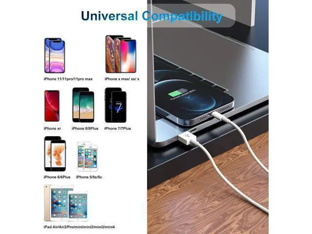 Alt view image 7 of 7 - 3 Pack Apple MFi Certified iPhone Charger Cable Apple Lightning to USB Cable Cord 2.4A Fast Charging Apple Phone Long Chargers for iPhone 12/11/11Pro/11Max/ X/XS/XR/XS Max/8/7/6/5S/SE (3ft White)