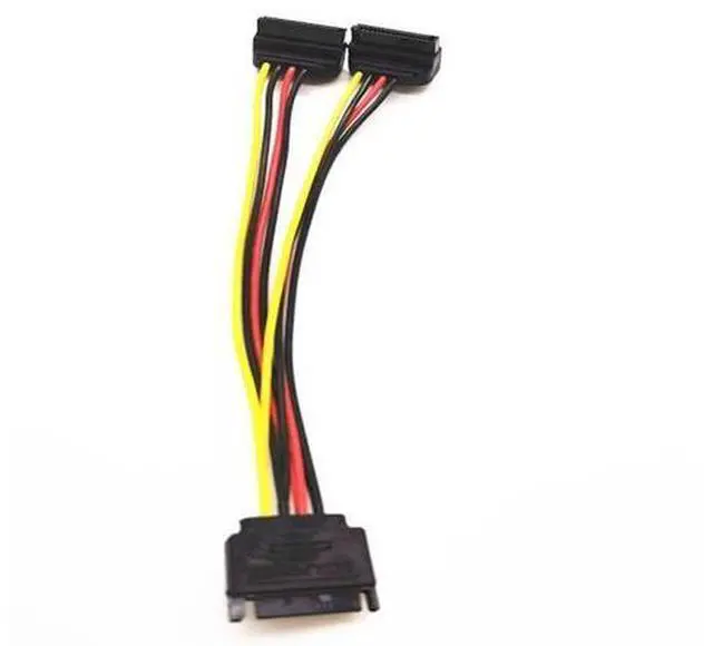 Main image of 20cm 15Pin SATA Male to 2 Female Elbow Computer Case Power Hard Disk one-to-two Splitter High-Quality Power Cord