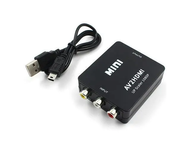 Alt view image 5 of 7 - RCA AV to HDMI Converter Adapter, 1080P 3 RCA CVBS Composite Video Audio Converter Adapter, Mini Composite CVBS to HDMI AV2 Converter with USB Cable for TV PC PS3 STB Xbox VHS VCR DVD (Black)