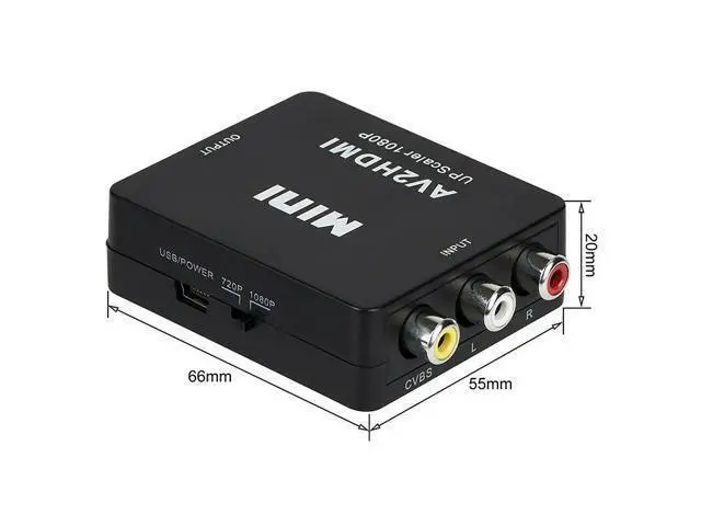 Alt view image 6 of 7 - RCA AV to HDMI Converter Adapter, 1080P 3 RCA CVBS Composite Video Audio Converter Adapter, Mini Composite CVBS to HDMI AV2 Converter with USB Cable for TV PC PS3 STB Xbox VHS VCR DVD (Black)