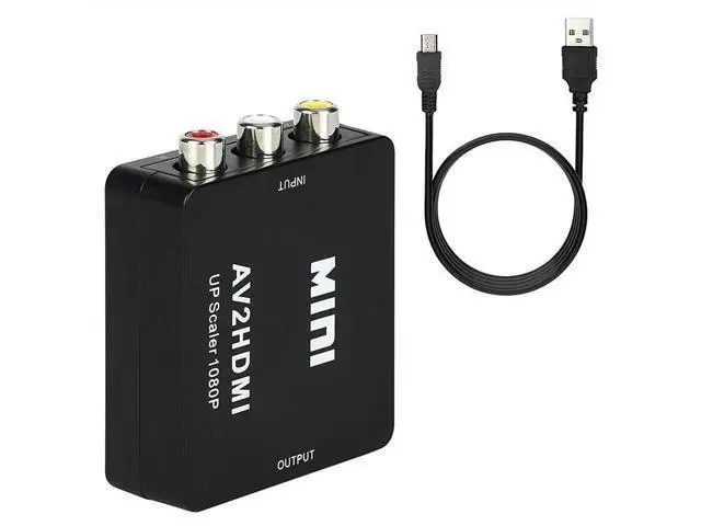 Alt view image 4 of 7 - RCA AV to HDMI Converter Adapter, 1080P 3 RCA CVBS Composite Video Audio Converter Adapter, Mini Composite CVBS to HDMI AV2 Converter with USB Cable for TV PC PS3 STB Xbox VHS VCR DVD (Black)