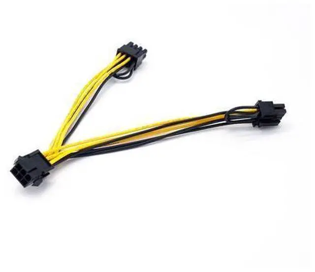 Alt view image 4 of 4 - PCI-E 6-pin to Dual 6+2-pin (6-pin/8-pin) Power Splitter Cable Graphics Card PCIE PCI Express 6Pin to Dual 8 Pin Power Cable