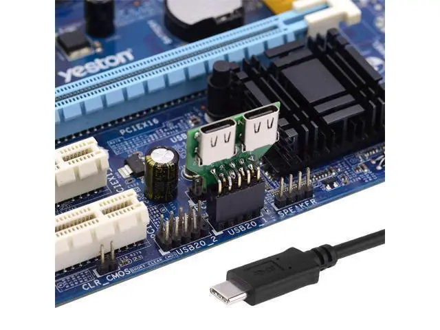 Alt view image 2 of 7 - Dual Ports USB 3.1 Type C USB-C Female to USB 2.0 Motherboard 9pin 10pin Header Adapter PCBA 480Mbps