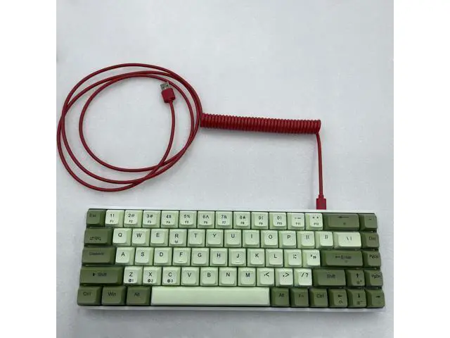 Alt view image 2 of 4 - Computer Mechanical Keyboard Data Cable Replacement Coiled Aviator Wire Type-C to USB Cable Keyboard Accessory