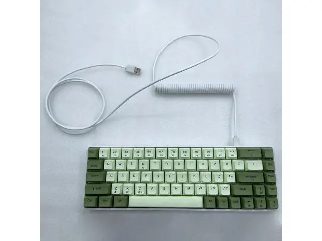 Alt view image 3 of 4 - Computer Mechanical Keyboard Data Cable Replacement Coiled Aviator Wire Type-C to USB Cable Keyboard Accessory