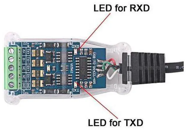 Alt view image 5 of 6 - USB to RS485 RS422 485 422 Isolation Module Communication Converter Adapter Cable with TXD RXD LED CH340