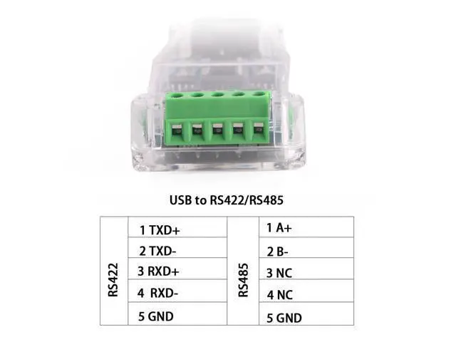 Alt view image 6 of 6 - USB to RS485 RS422 485 422 Isolation Module Communication Converter Adapter Cable with TXD RXD LED CH340