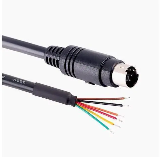 Main image of Mini DIN 6 Pin Male to Bare Wire Adapter Cable, 6-Pin Plug to Open End Connector Cord for DIY, Repair, Audio, Industrial Equipment, 0.5m/1.64ft