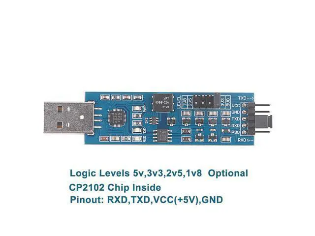 Alt view image 2 of 4 - USB Serial Adapter 1.8V 2.5V 3.3V 5V TTL is Board CP2102 2.54mm Terminal Isolator UART Converter Supported Win 10 Mac OS