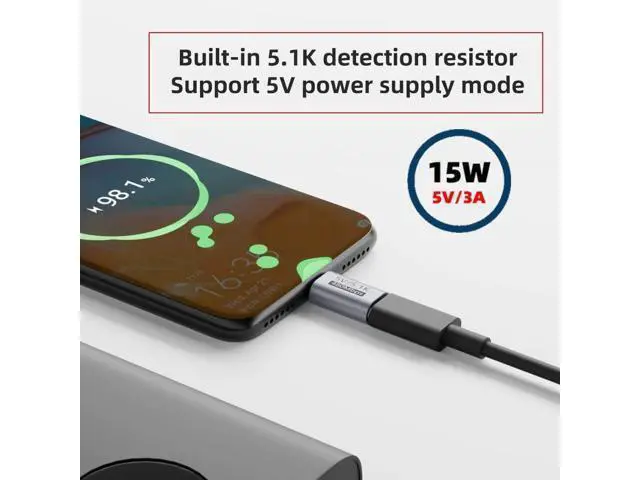 Alt view image 2 of 7 - 5pcs/lot PD Function Blocker Type-C Male to USB-C Female with 5.1K Resistor DC5V Protect Extension Adapter Only for Power Charge