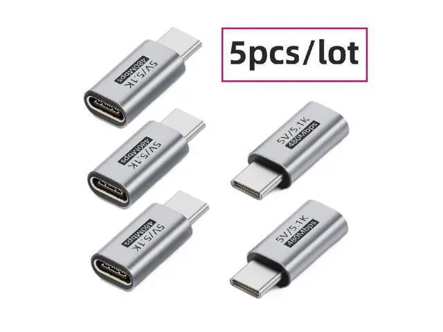 Alt view image 5 of 7 - 5pcs/lot PD Function Blocker Type-C Male to USB-C Female with 5.1K Resistor DC5V Protect Extension Adapter Only for Power Charge