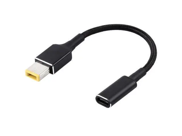 Alt view image 2 of 5 - PD 100W 18.5-20V Square Plug to USB-C / Type-C Adapter Nylon Braid Cable for Thinkpad / ThinkBook / Xiaoxin