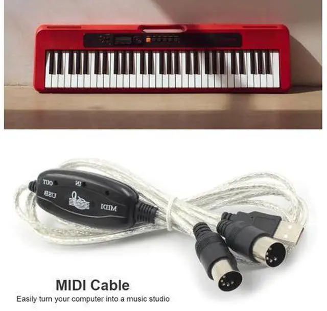 Main image of USB IN-OUT MIDI Adapter Cable Set Keyboard Converter Cord PC to Music Electronic Lightweight Portable Music Elements
