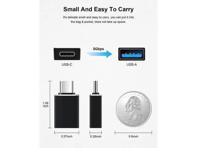 Alt view image 2 of 7 - 4 Pack USB C to USB Adapters, Type C to USB 3.0 USB C Adapter Side by Side Male to USB 3.0 Female Typec Adaptor for M-acBook Pro, i-Mac i-Pad Mini 6, Thunderbolt 3/4 Type C OTG Adaptador Converter