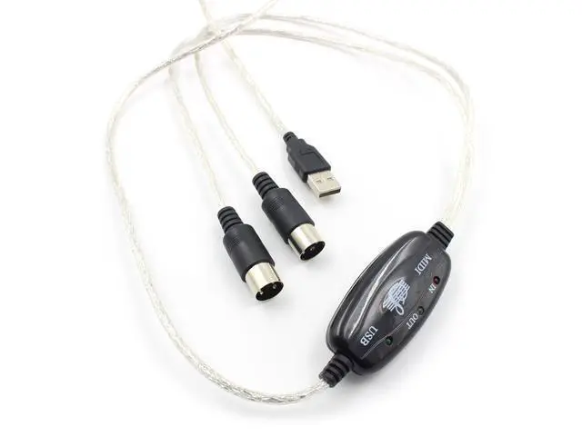 Alt view image 2 of 7 - USB IN-OUT MIDI Adapter Cable Set Keyboard Converter Cord PC to Music Electronic Lightweight Portable Music Elements