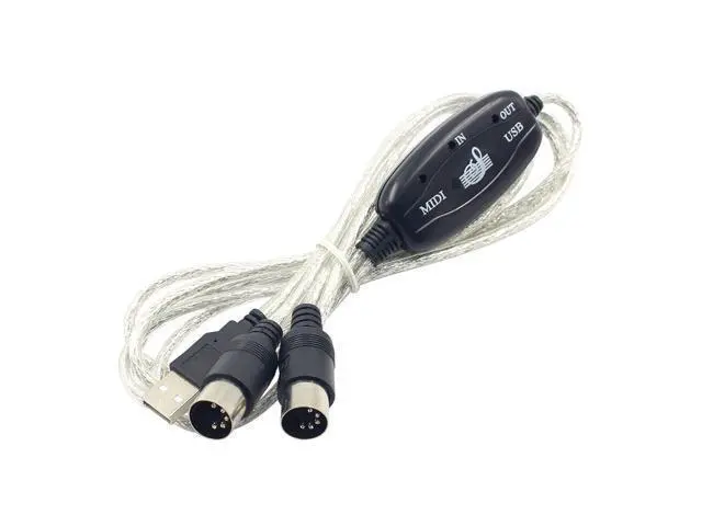Alt view image 4 of 7 - USB IN-OUT MIDI Adapter Cable Set Keyboard Converter Cord PC to Music Electronic Lightweight Portable Music Elements
