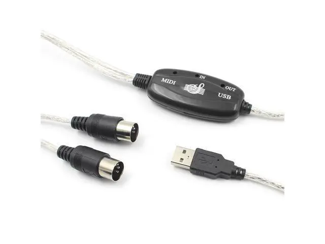 Alt view image 5 of 7 - USB IN-OUT MIDI Adapter Cable Set Keyboard Converter Cord PC to Music Electronic Lightweight Portable Music Elements