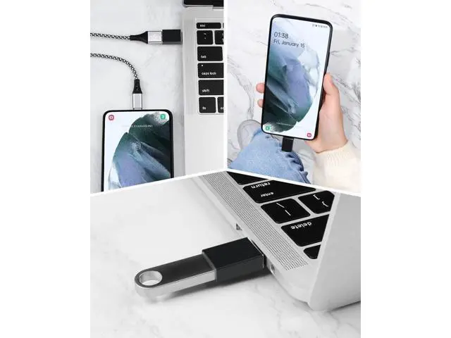 Alt view image 7 of 7 - 4 Pack USB C to USB Adapters, Type C to USB 3.0 USB C Adapter Side by Side Male to USB 3.0 Female Typec Adaptor for M-acBook Pro, i-Mac i-Pad Mini 6, Thunderbolt 3/4 Type C OTG Adaptador Converter