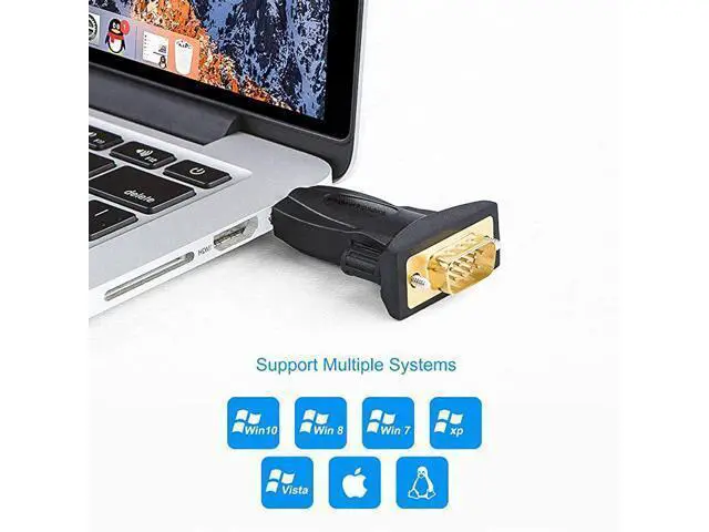 Alt view image 4 of 7 - USB to RS232 Adapter with FTDI Chipset USB to RS232 Male DB9 Serial Converter for Cashier Register Modem Scanner Industriual Machinery CNC Black