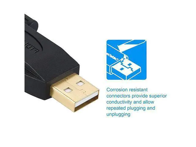 Alt view image 5 of 7 - USB to RS232 Adapter with FTDI Chipset USB to RS232 Male DB9 Serial Converter for Cashier Register Modem Scanner Industriual Machinery CNC Black