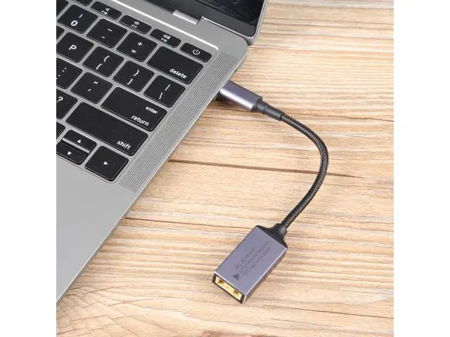 Alt view image 6 of 6 - USB-C / Type-C Male to Big Square USB Plug Female Nylon Braided Adapter Cable for Thinkpad/ThinkBook/Xiaoxin