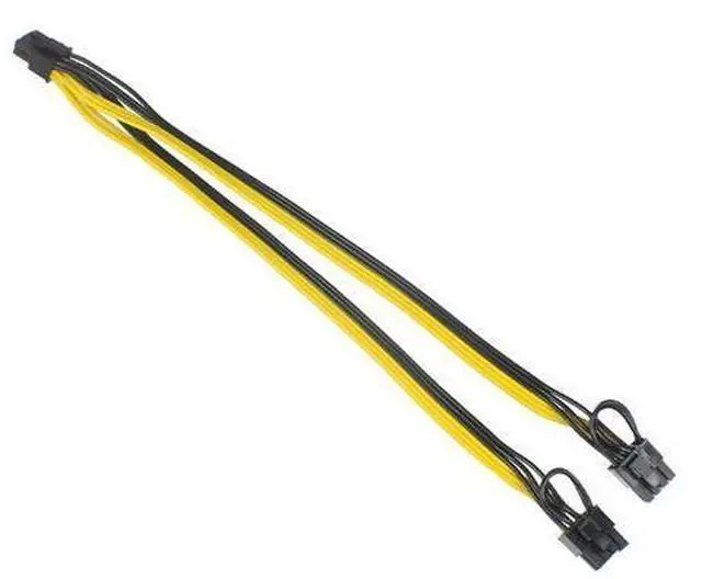 Alt view image 2 of 6 - XT-XINTE GPU 6-pin to Dual 8pin Power Supply Cable GPU Graphics Card 6Pin Male to 2 (6+2)pin Male Adapter Cable