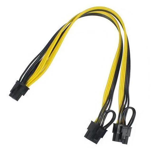 Alt view image 3 of 6 - XT-XINTE GPU 6-pin to Dual 8pin Power Supply Cable GPU Graphics Card 6Pin Male to 2 (6+2)pin Male Adapter Cable