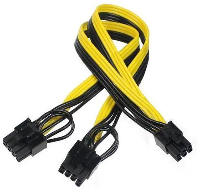 Alt view image 4 of 6 - XT-XINTE GPU 6-pin to Dual 8pin Power Supply Cable GPU Graphics Card 6Pin Male to 2 (6+2)pin Male Adapter Cable