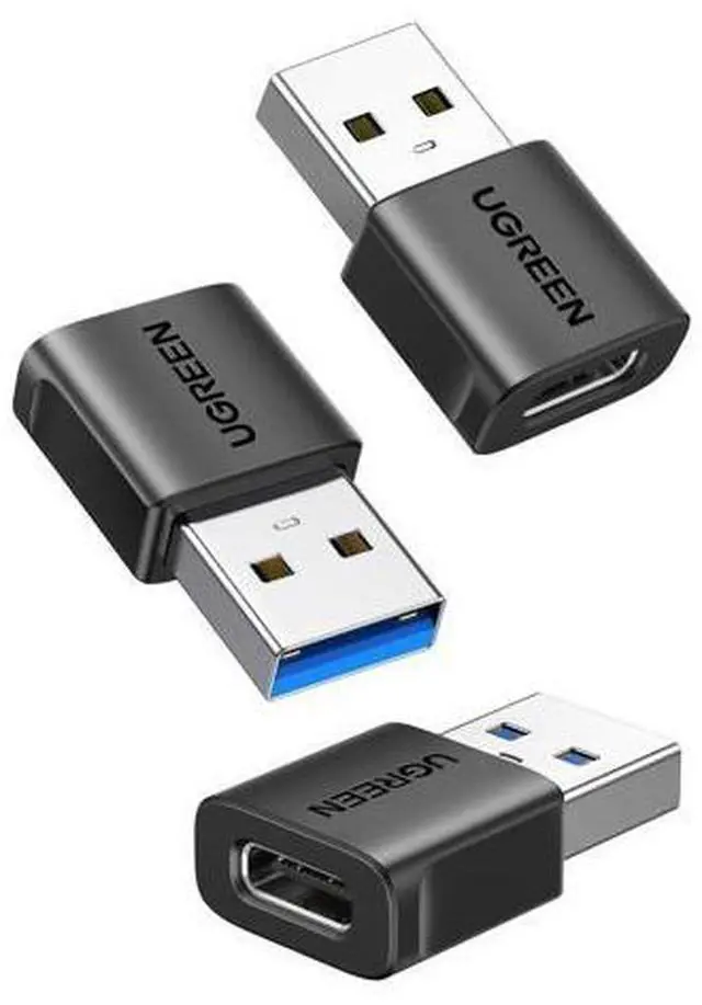 Main image of USB to USB C Adapter 3Pack, USB C Female to USB Male Adapter 10Gbps Type C Converter for iPhone 17 16 15 14 13 Plus Pro Max,iPad Air Mini 6 7,Samsung Galaxy S23 S24,iPad Air,Black