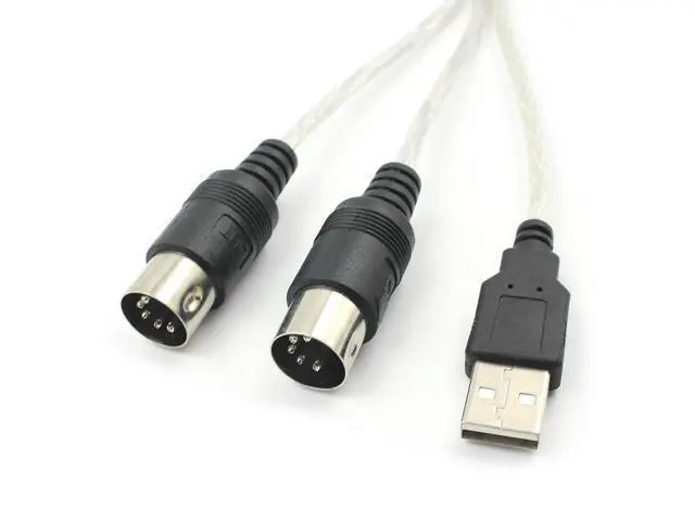 Alt view image 2 of 3 - Professional MIDI Cable USB IN-OUT PC to Music Electronic Keyboard Adapter Cord Musical Enjoyable Instrument Supplies