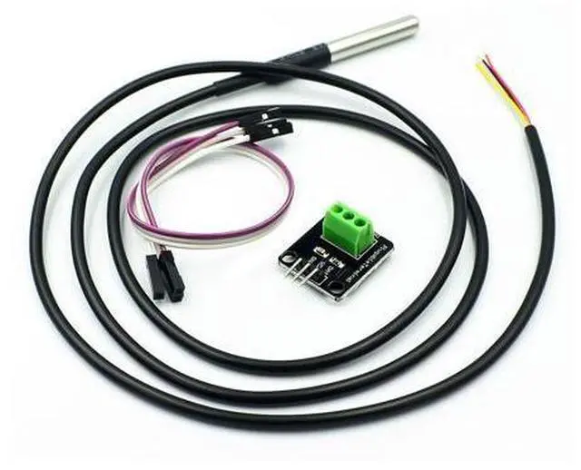 Main image of DS18B20 Temperature Sensor Module Kit Waterproof 100CM Digital Sensor Cable Stainless Steel Probe Terminal Adapter For Arduino