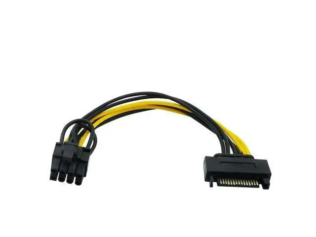 Alt view image 3 of 3 - Single SATA 15pin to 8pin(6+2) Powr Adapter Cable 20cm PCI-E SATA Power Supply 15-pin to 8 pin cable for BTC Miner Mining