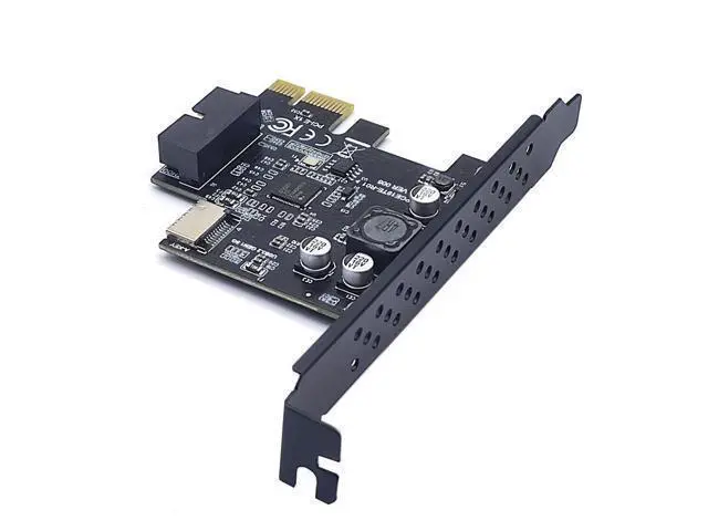 Alt view image 3 of 6 - PCI Express 2.0 X1 USB 3.2 Gen1 19Pin + TYPE-E Expansion Card PCIe Front Type-C Adapter Riser Type-E USB3.2 A-KEY 5Gbps Card