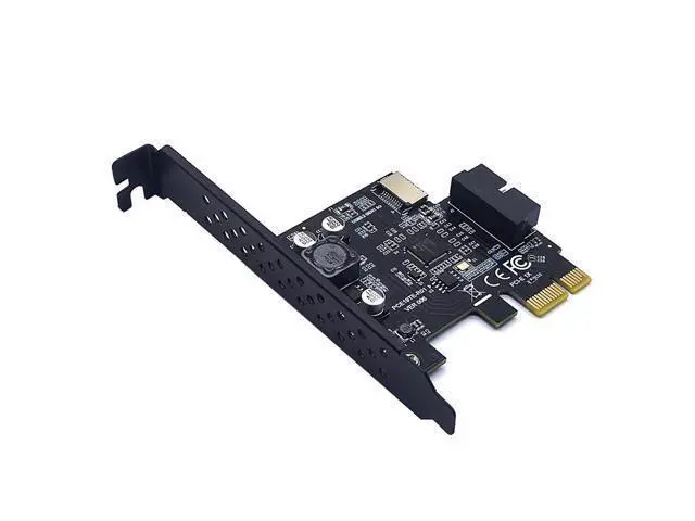 Alt view image 5 of 6 - PCI Express 2.0 X1 USB 3.2 Gen1 19Pin + TYPE-E Expansion Card PCIe Front Type-C Adapter Riser Type-E USB3.2 A-KEY 5Gbps Card