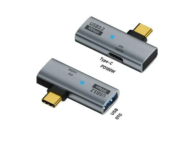 Alt view image 3 of 3 - 2 in 1 USB Type C Hub Adapter to USB3.0 female + Type C female 100W PD Charging Port 10Gbps OTG for MacBook Pro Laptop