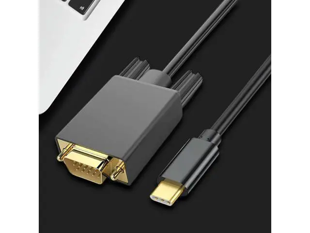 Alt view image 3 of 3 - 1.8M/6FT USB Type-C To VGA Adapter Cable 10Gbps USB3.1 Type-C To VGA Adapter Cable Converter Cable for Monitor Desktop Projector